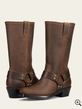 VTG 90s Frye Harness 12R Boots Made in USA Square Toe Brown Leather Women’s 7
